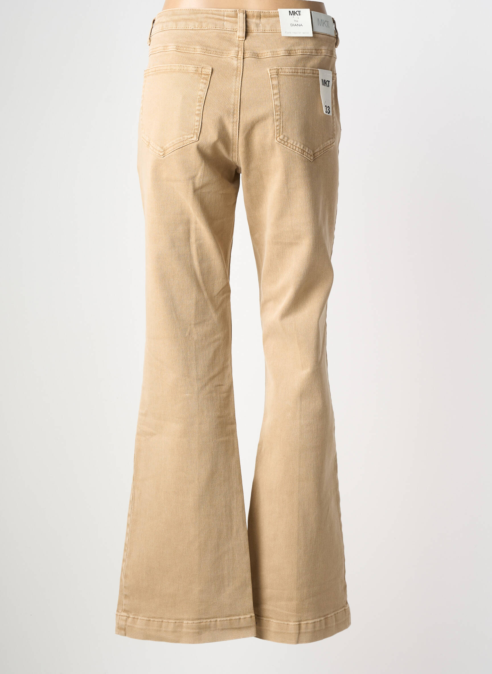 Jean coupe flare stretch taille normale marron MKT STUDIO femme