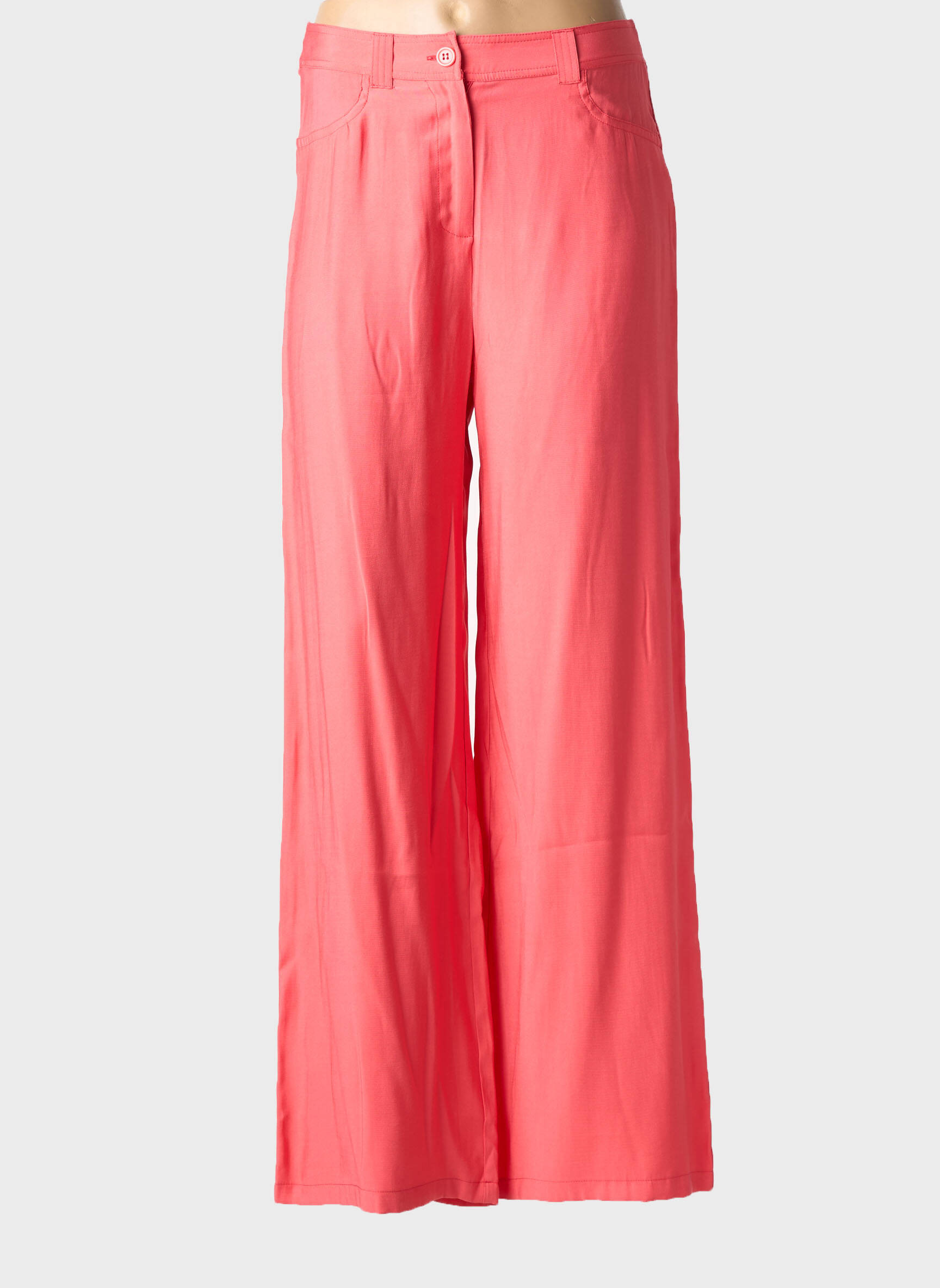 Pantalon large tissage popeline orange AN' GE femme