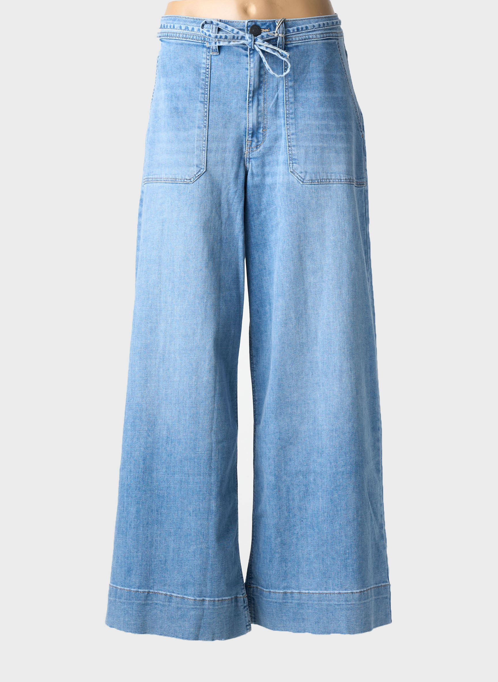 Jeans coupe large stretch taille haute bleu BETTY & CO femme