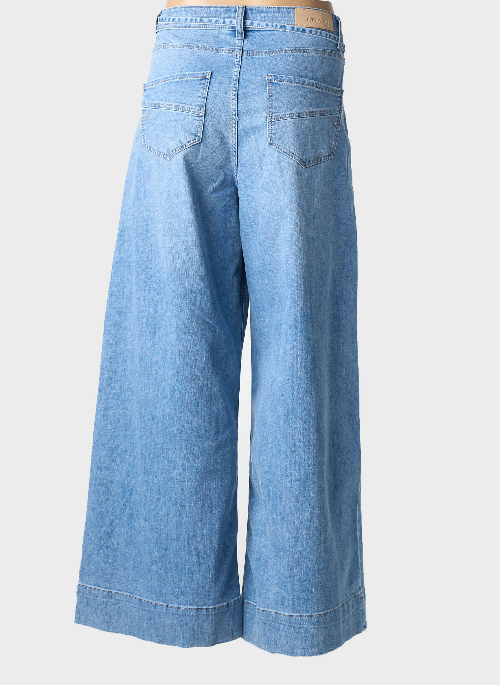 Jeans coupe large stretch taille haute bleu BETTY & CO femme