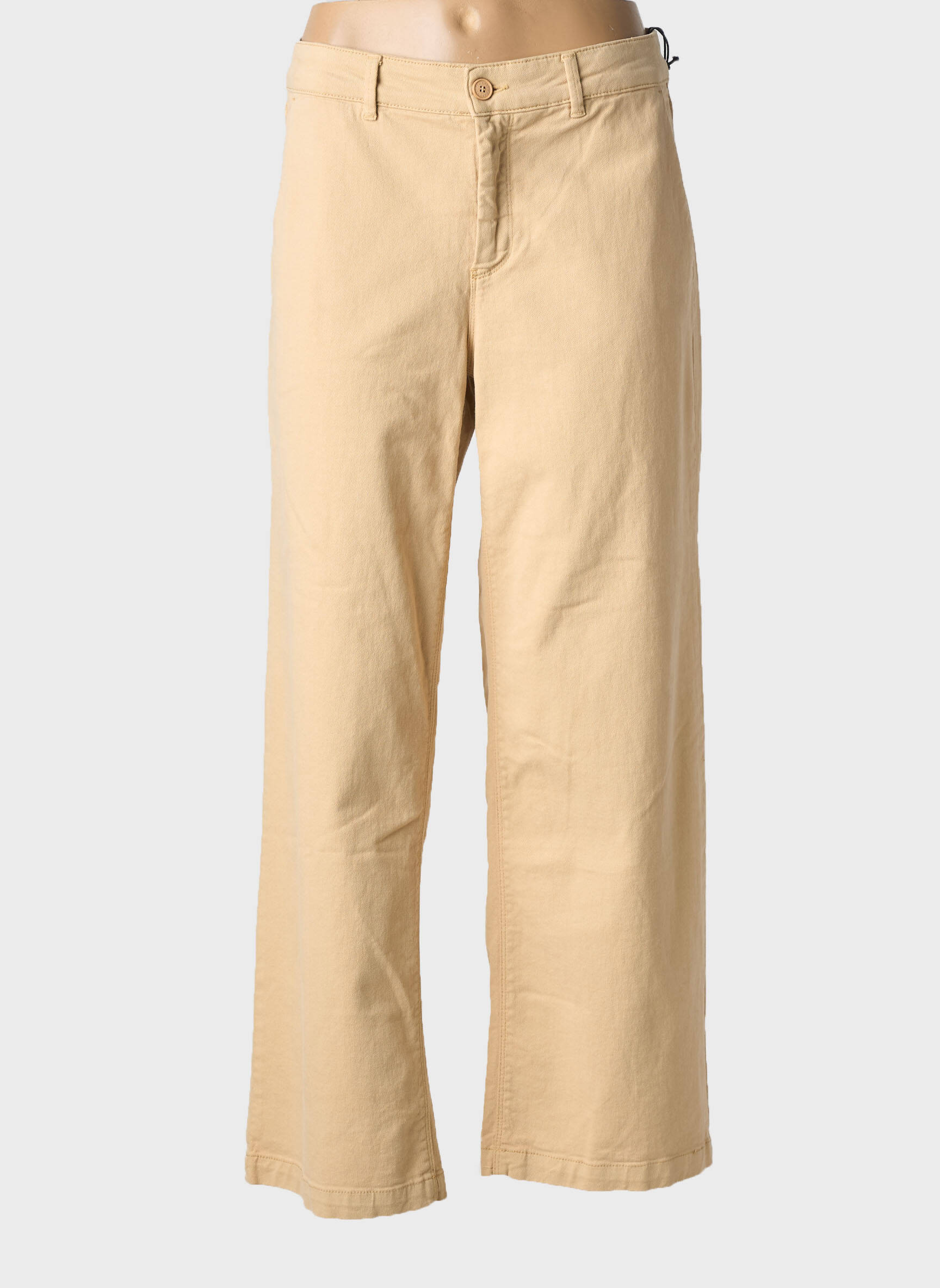 Jeans coupe large stretch taille normale beige HAPPY femme