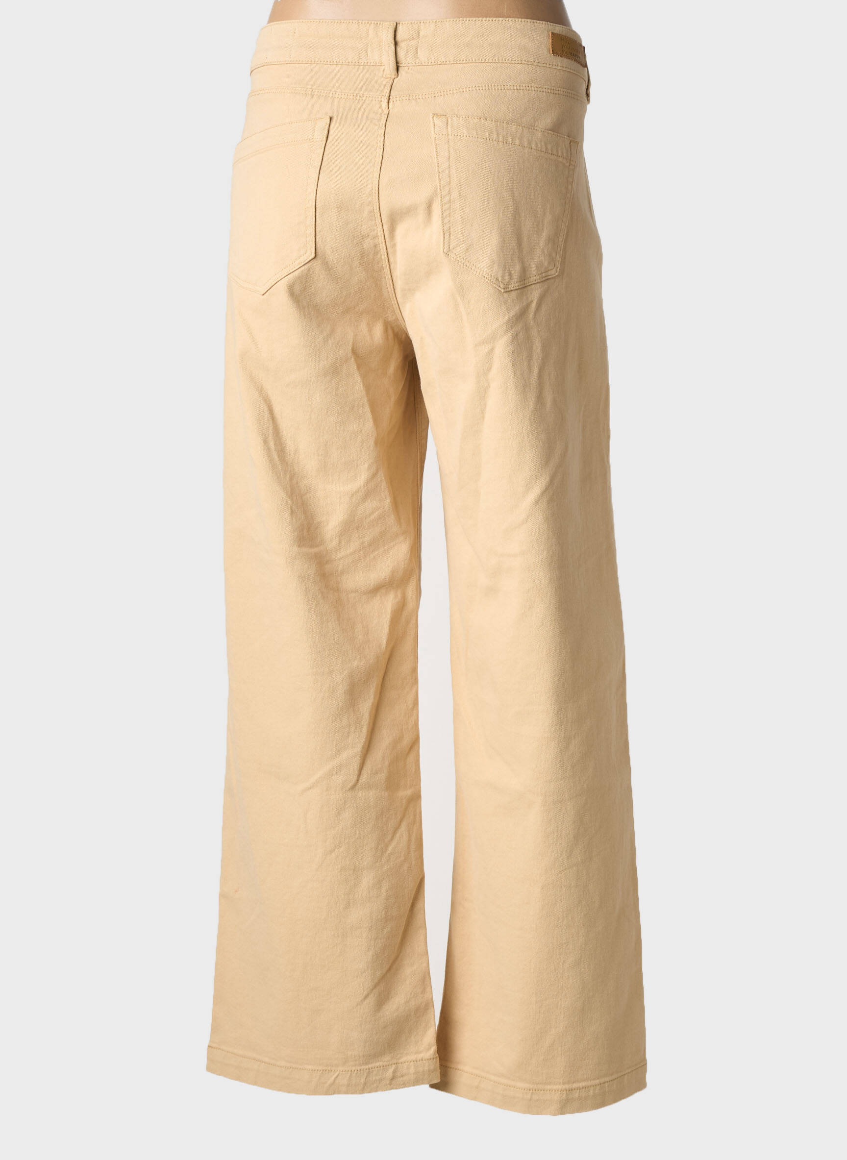 Jeans coupe large stretch taille normale beige HAPPY femme