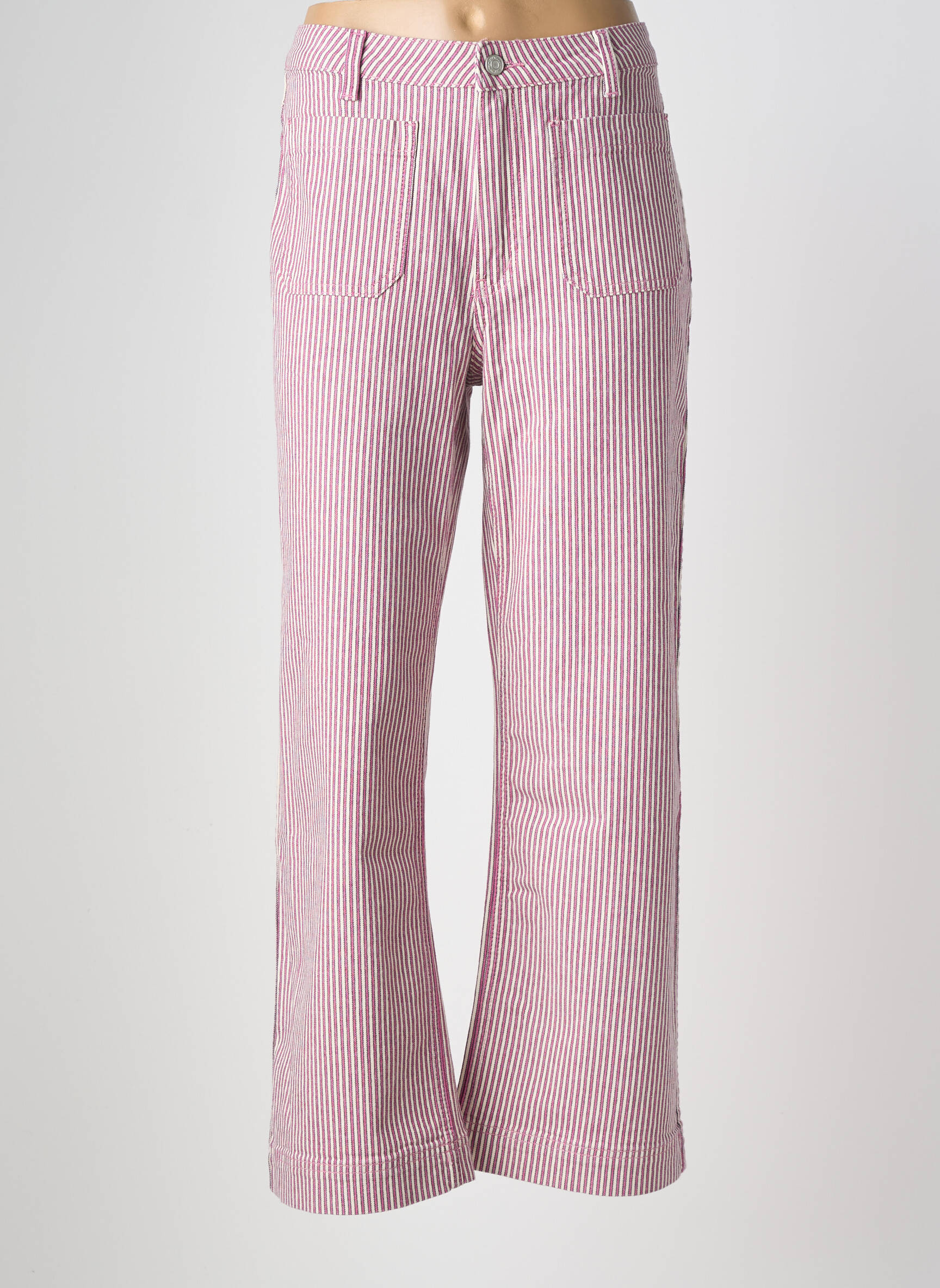 Jeans coupe droite taille normale taille normale rose MKT STUDIO femme