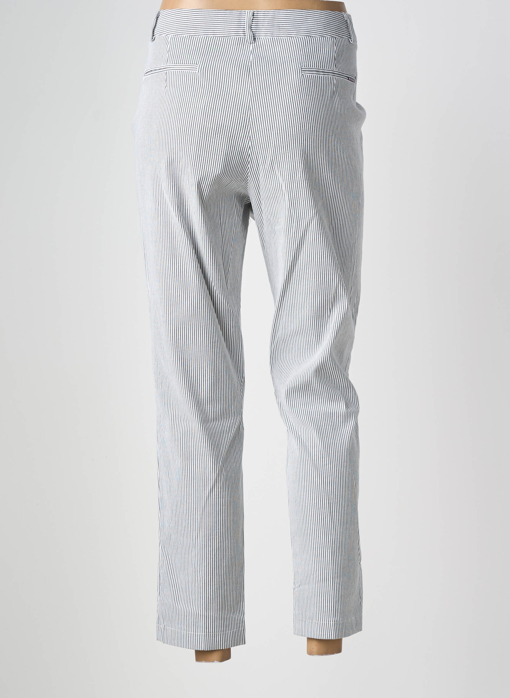 Pantalon chino fermeture zippée sous rabat avec crochet taille normale gris LA PETITE FRANCAISE femme