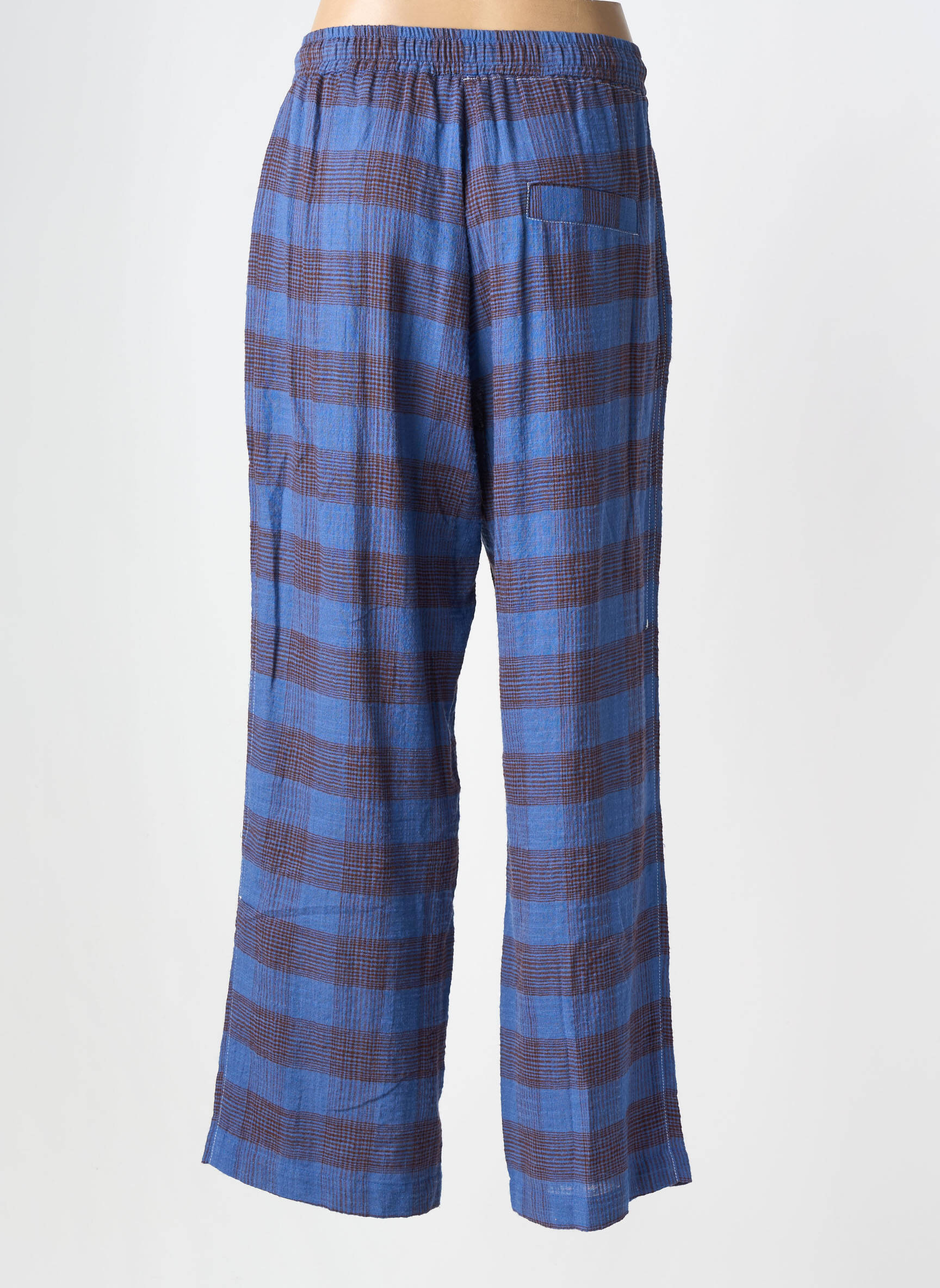 Pantalon large tissage crêpe bleu HOD femme
