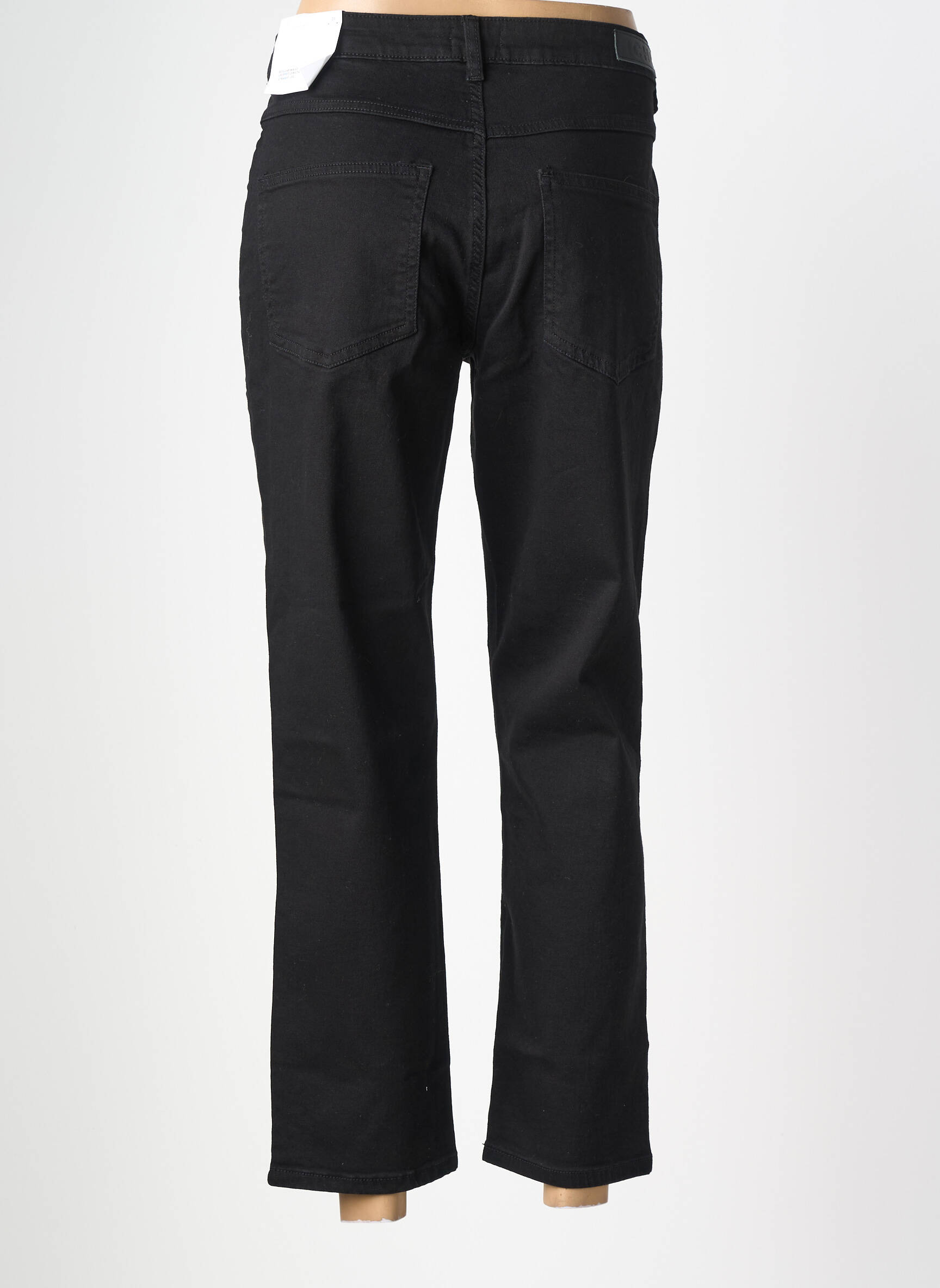 Jeans coupe droite stretch taille normale noir ICHI femme