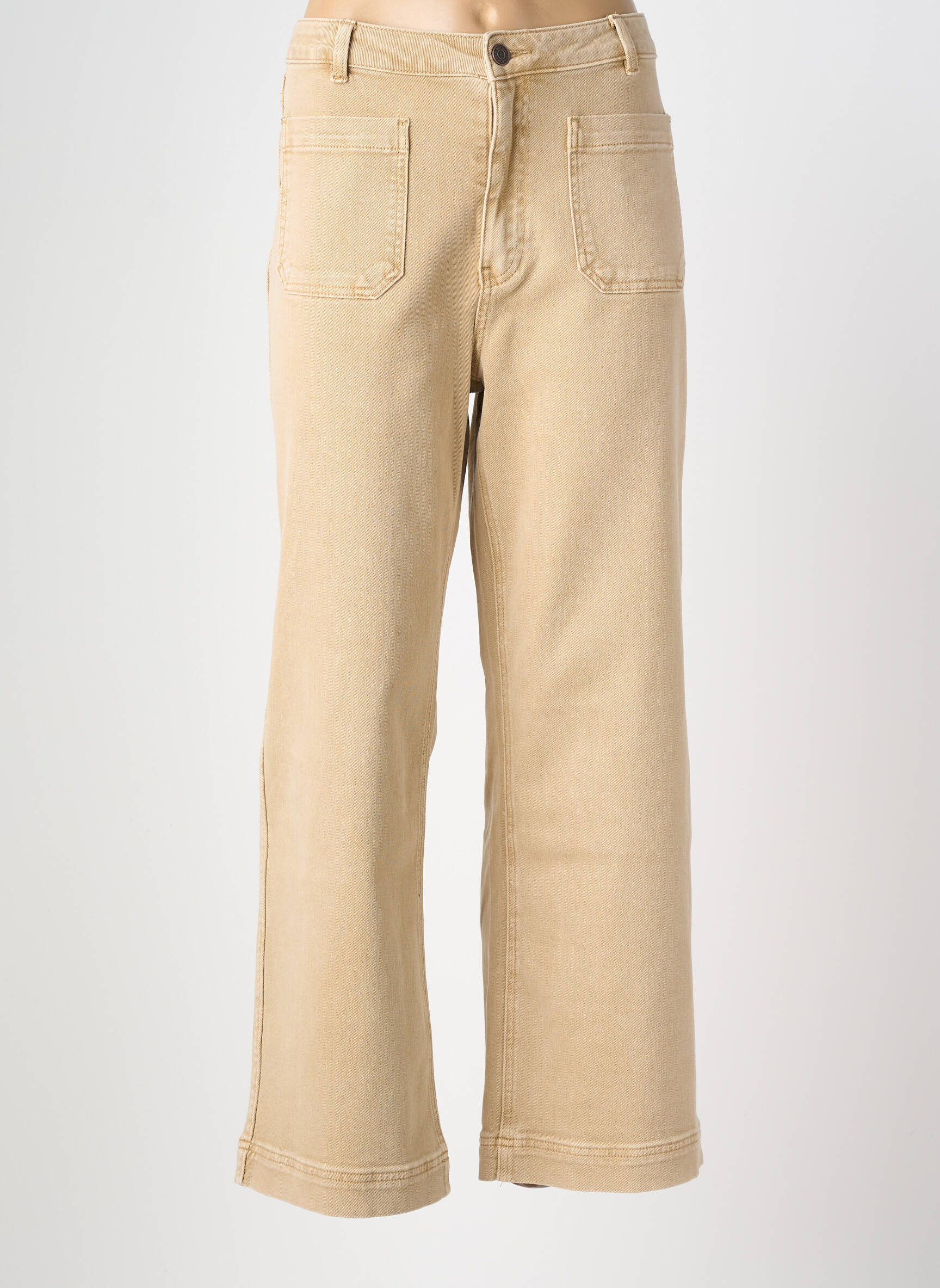 Jeans coupe large stretch taille haute marron MKT STUDIO femme