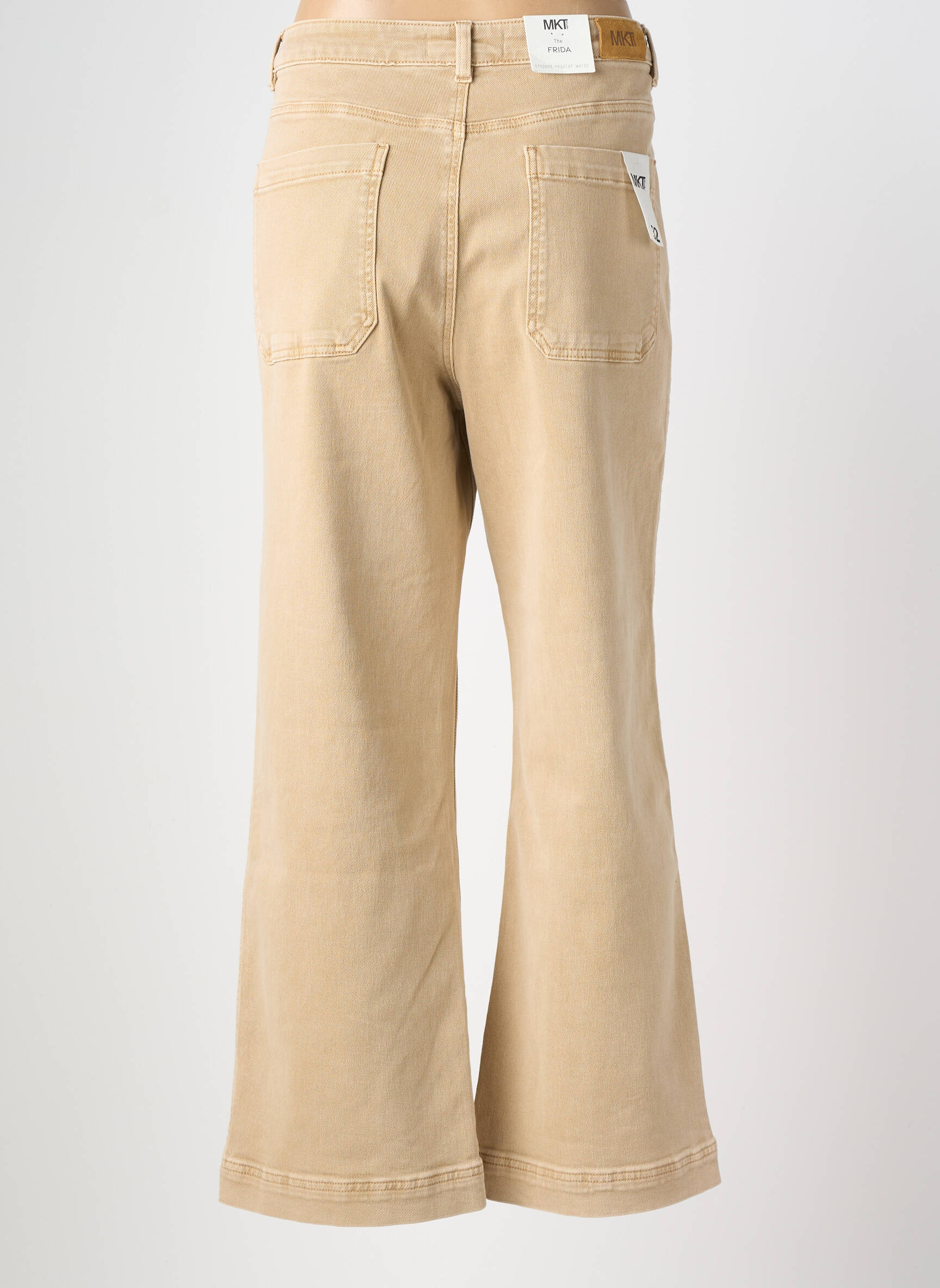 Jeans coupe large stretch taille haute marron MKT STUDIO femme
