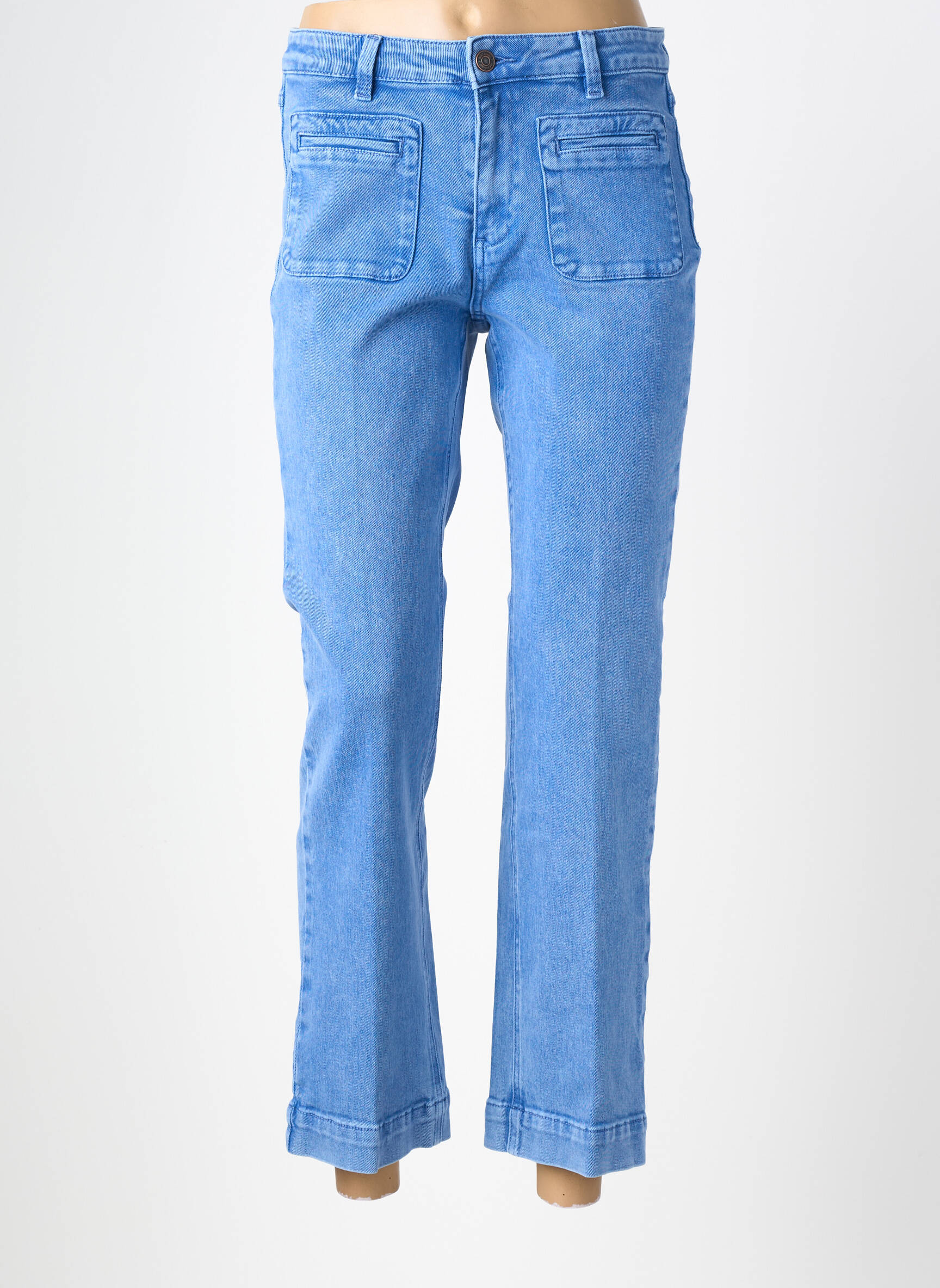 Jeans coupe droite stretch taille normale bleu MKT STUDIO femme