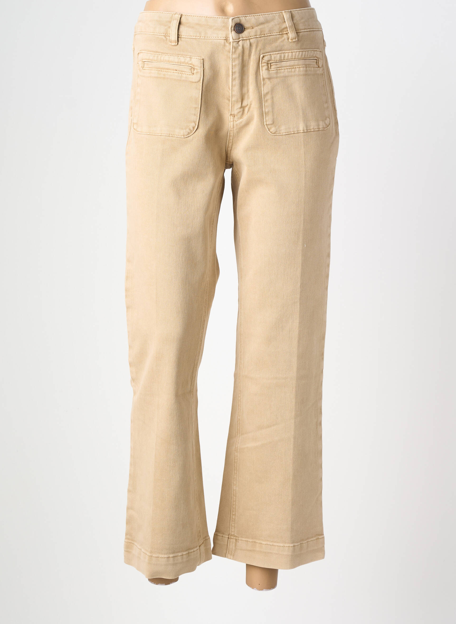 Jeans coupe droite stretch taille normale beige MKT STUDIO femme