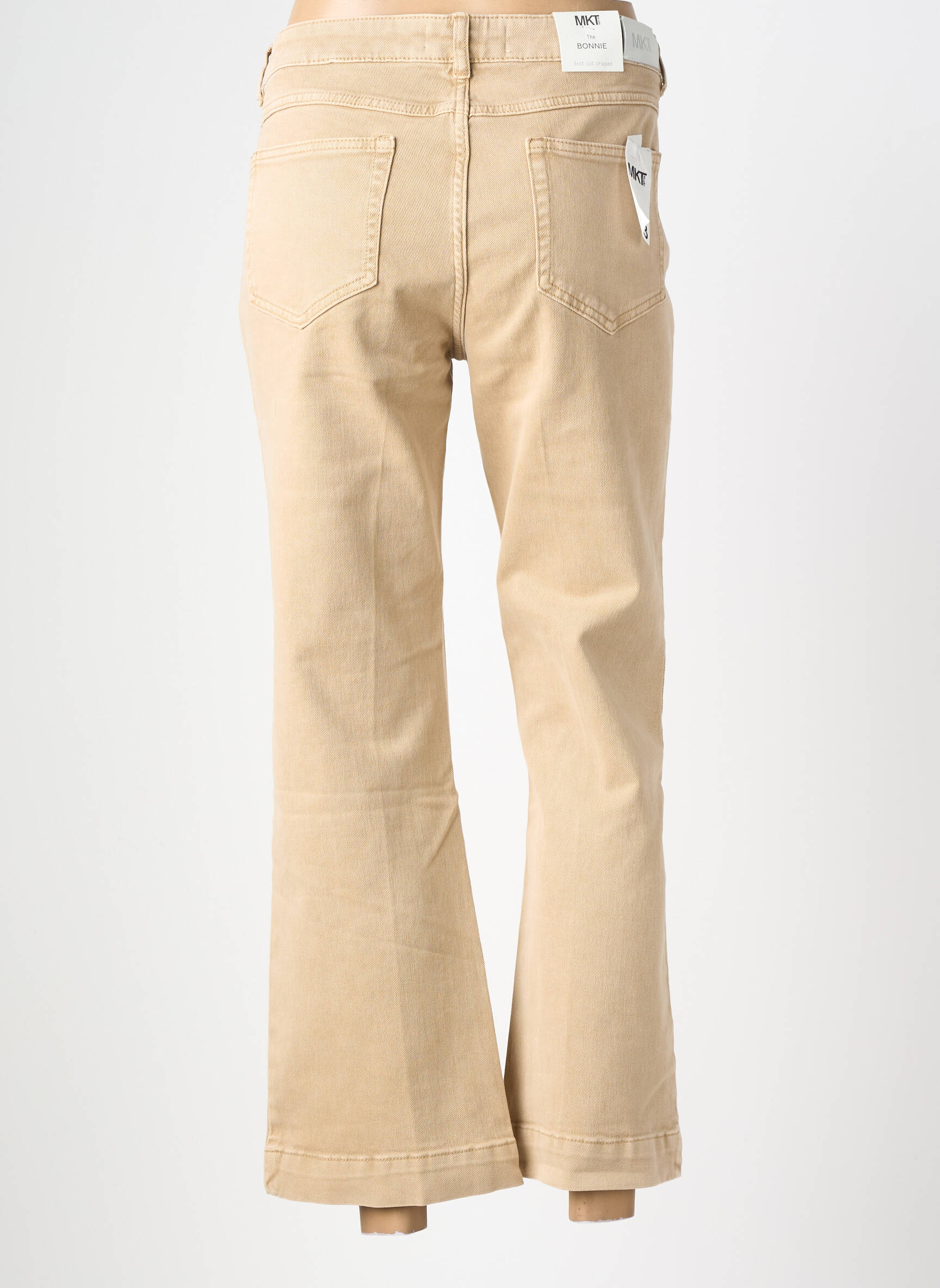 Jeans coupe droite stretch taille normale beige MKT STUDIO femme