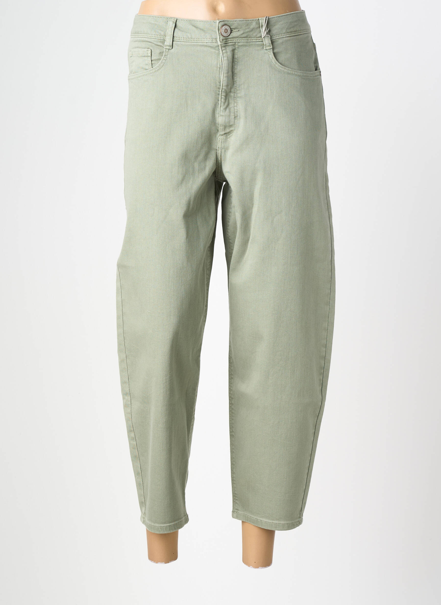 Jeans coupe droite taille haute taille haute vert BETTY & CO femme