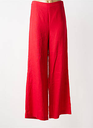 Pantalon large fermeture zip latéral taille normale rouge GRACE & MILA femme