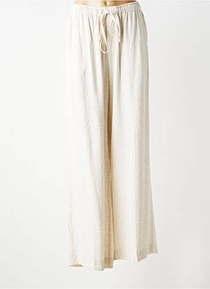 Pantalon large coupe fluide taille normale beige GRACE & MILA femme