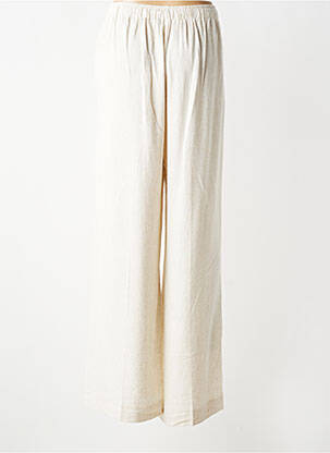 Pantalon large coupe fluide taille normale beige GRACE & MILA femme