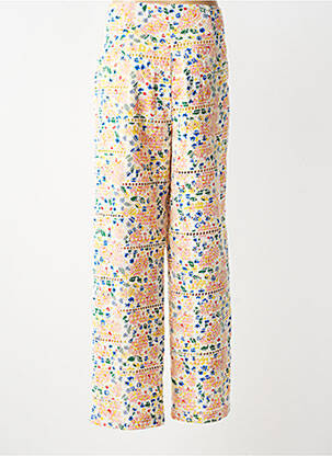 Pantalon droit taille haute taille haute jaune LAURE + MAX femme