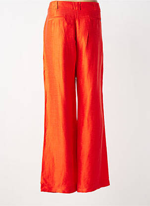 Pantalon large fermeture zippée sous rabat avec crochet taille normale orange LA PETITE FRANCAISE femme