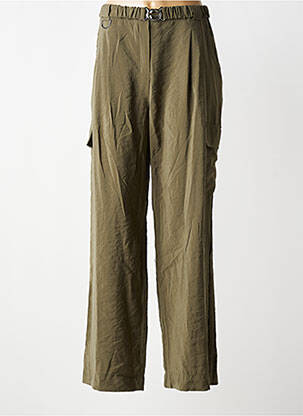 Pantalon droit taille élastique taille normale vert LA PETITE FRANCAISE femme