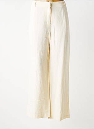 Pantalon large fermeture zippée sous rabat boutonné taille normale beige NICE THINGS femme