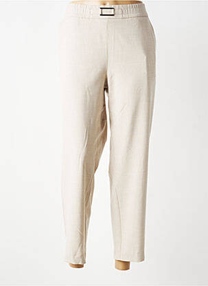 Pantalon 7/8 taille élastique taille normale beige STREET ONE femme