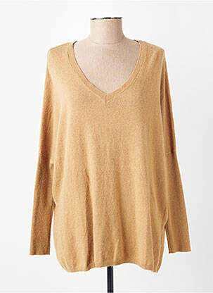 Pull coupe droite manches longues marron ARTLOVE femme