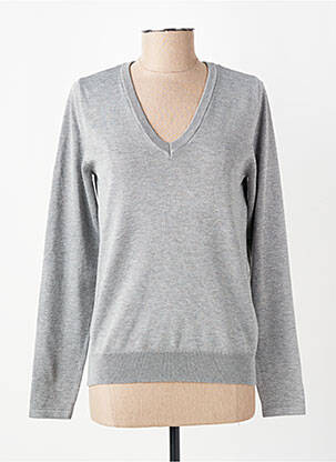 Pull coupe droite manches longues gris ICHI femme