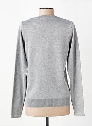 Pull coupe droite manches longues gris ICHI femme