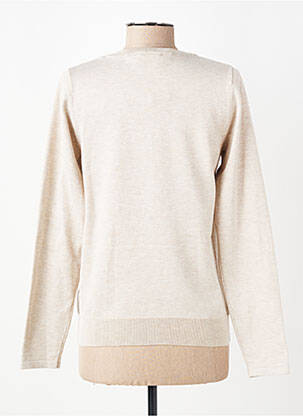 Pull coupe droite manches longues beige ICHI femme