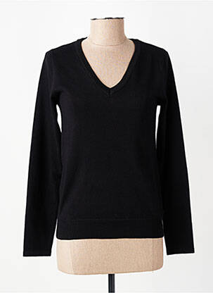 Pull coupe droite manches longues noir ICHI femme