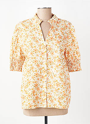 Chemisier imprimé fleurs manches courtes orange B.YOUNG femme