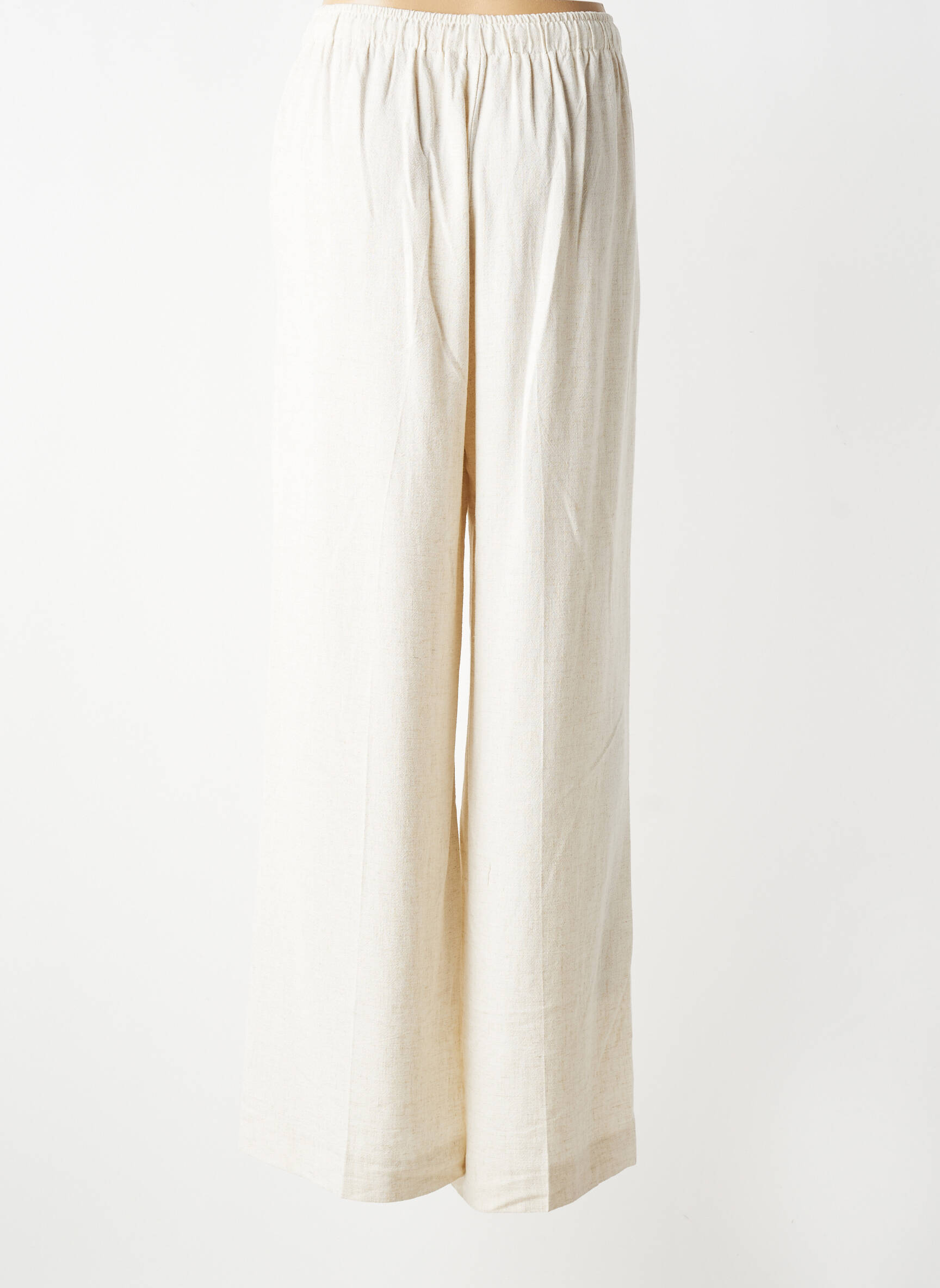 Pantalon large coupe fluide taille normale beige GRACE & MILA femme