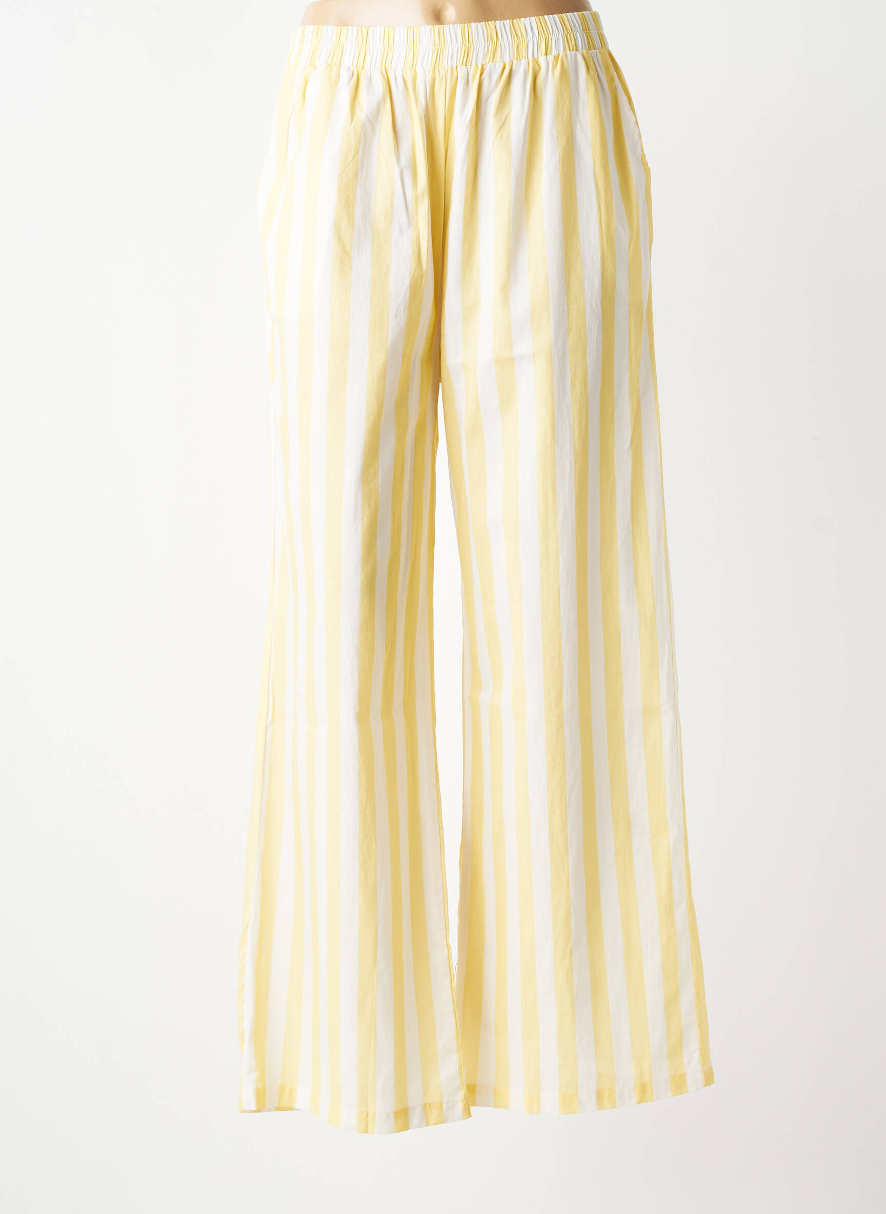 Pantalon large poches taille normale jaune EMMA femme