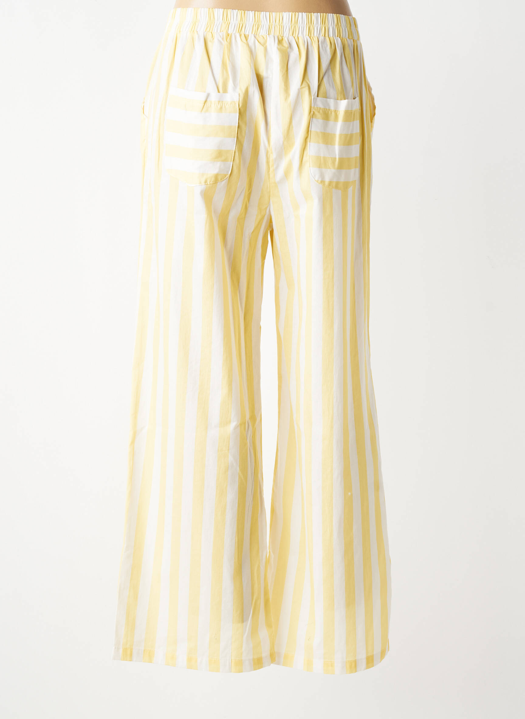 Pantalon large poches taille normale jaune EMMA femme