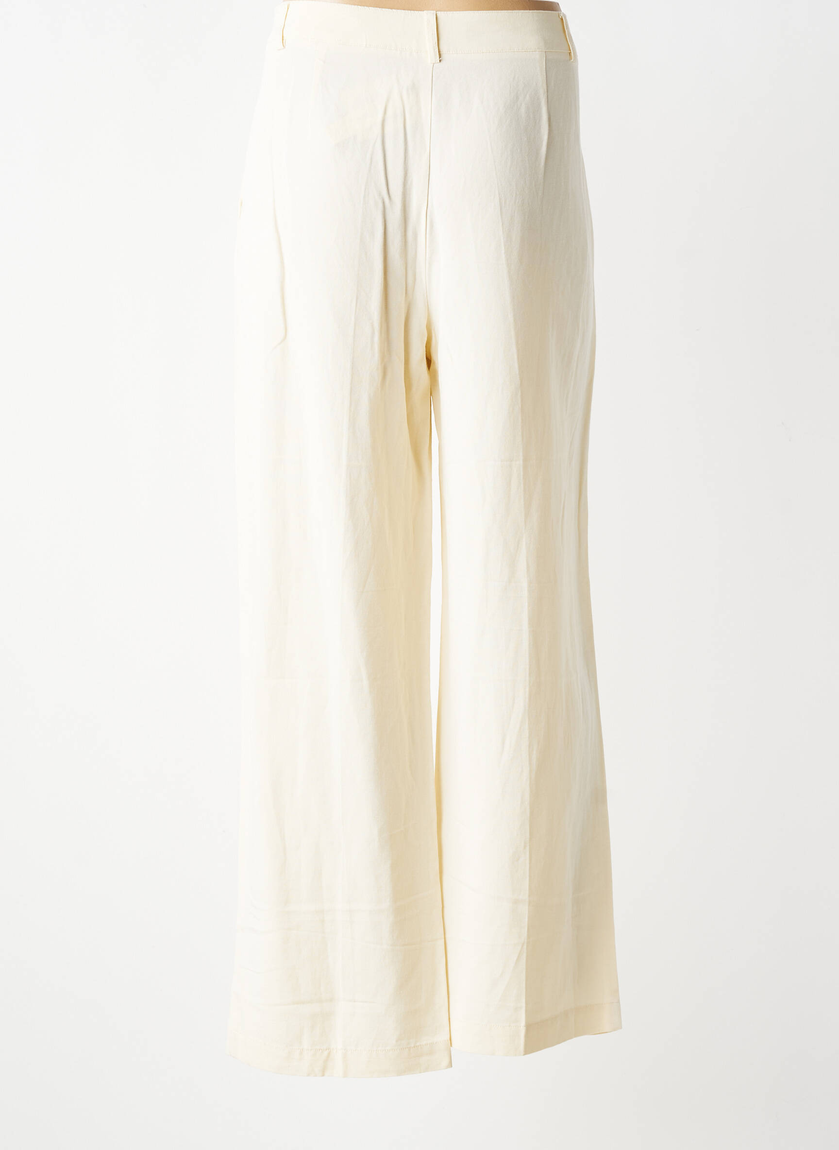 Pantalon large fermeture zippée sous rabat boutonné taille normale beige NICE THINGS femme
