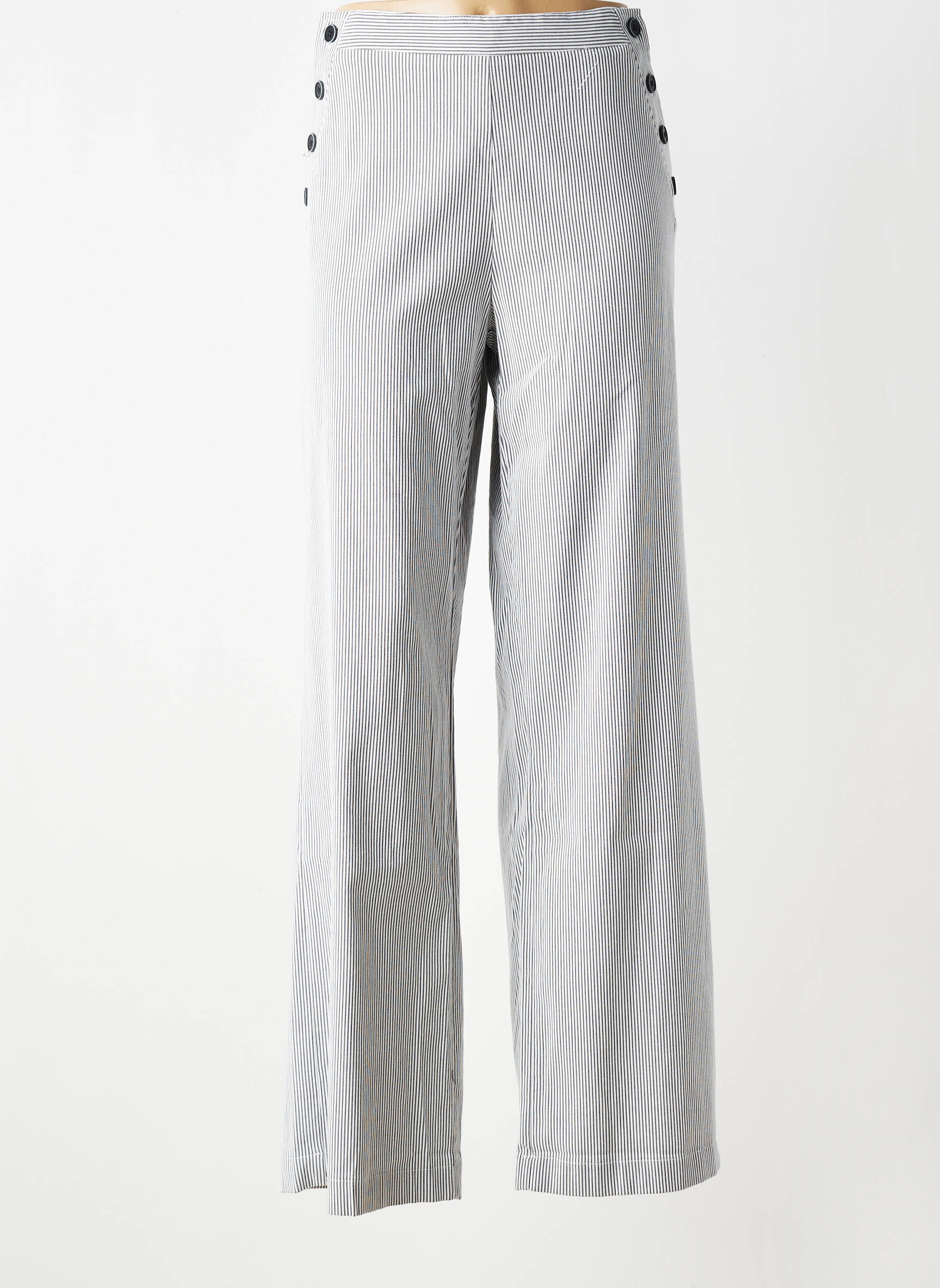 Pantalon droit taille normale taille normale gris LA PETITE FRANCAISE femme