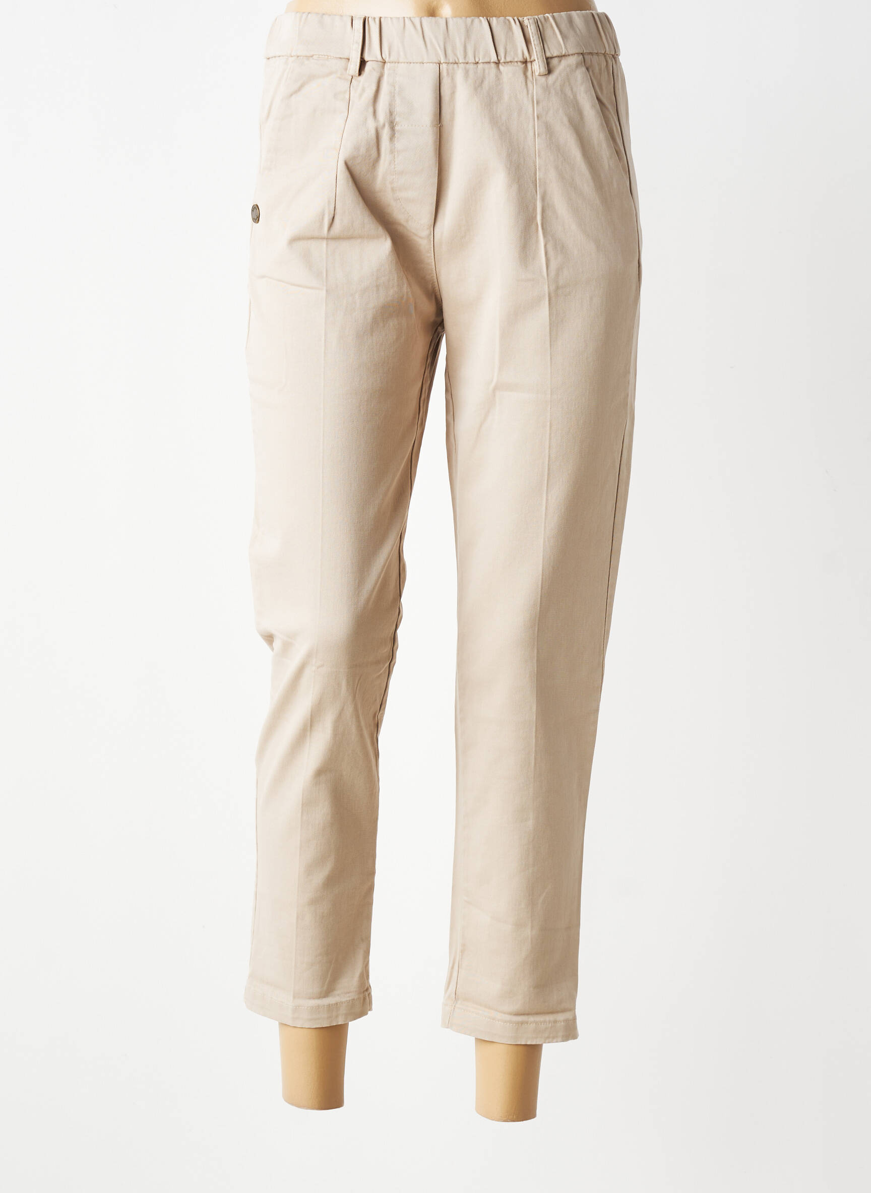 Pantalon droit taille normale taille normale beige PAKO LITTO femme