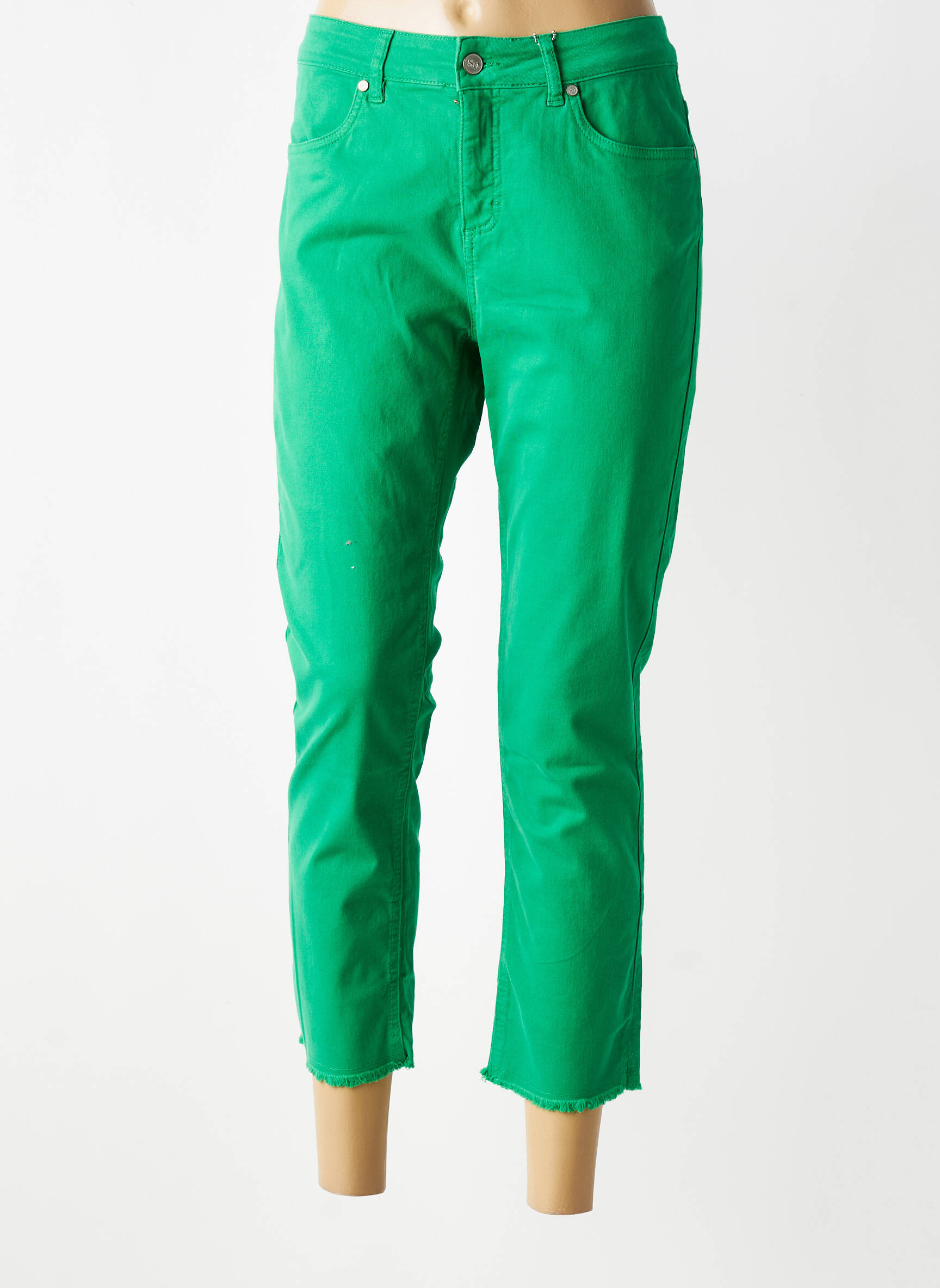 Pantalon 7/8 stretch taille normale vert SIGNE NATURE femme