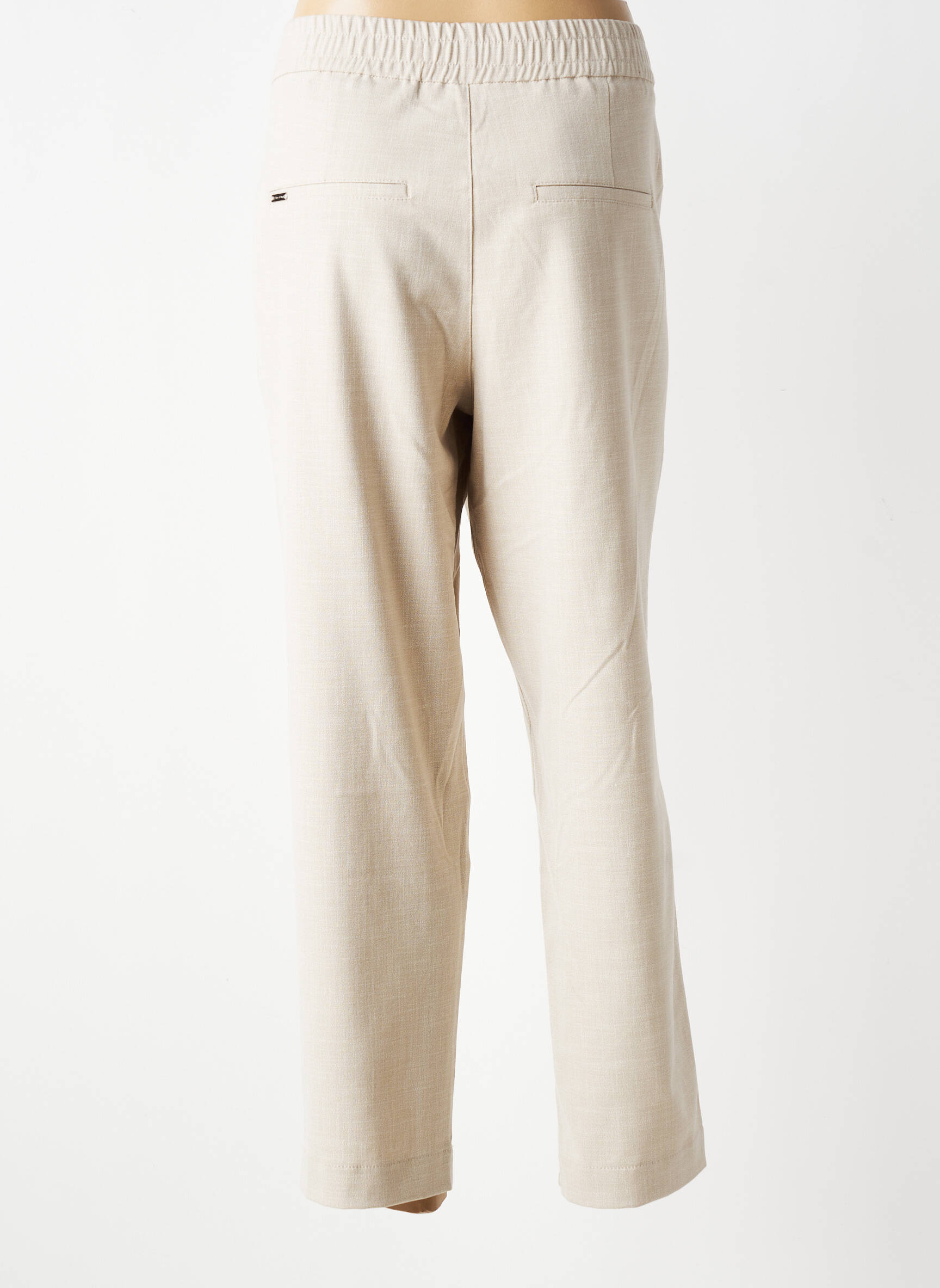 Pantalon 7/8 taille élastique taille normale beige STREET ONE femme