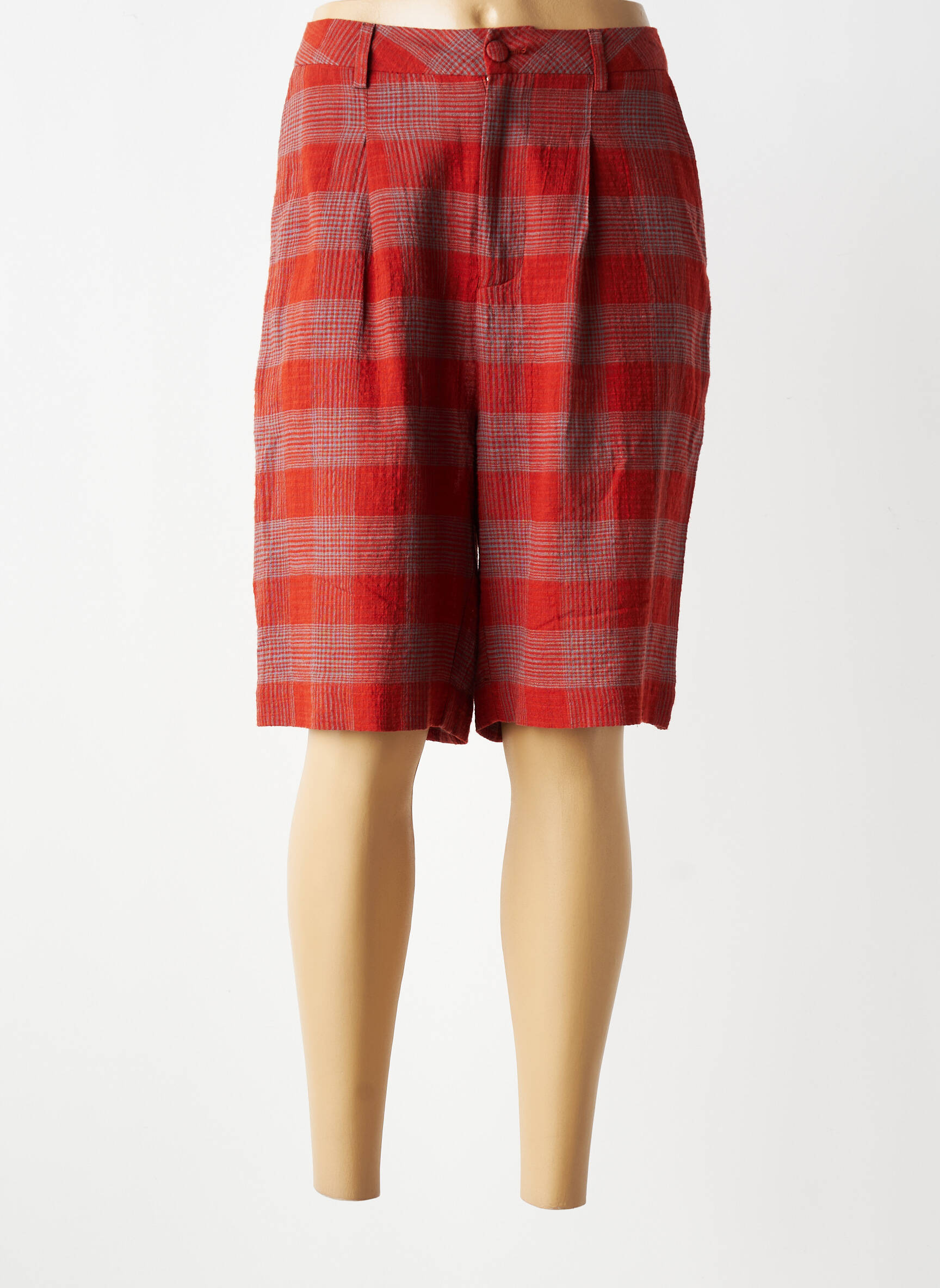 Bermuda taille haute taille haute rouge HOD femme