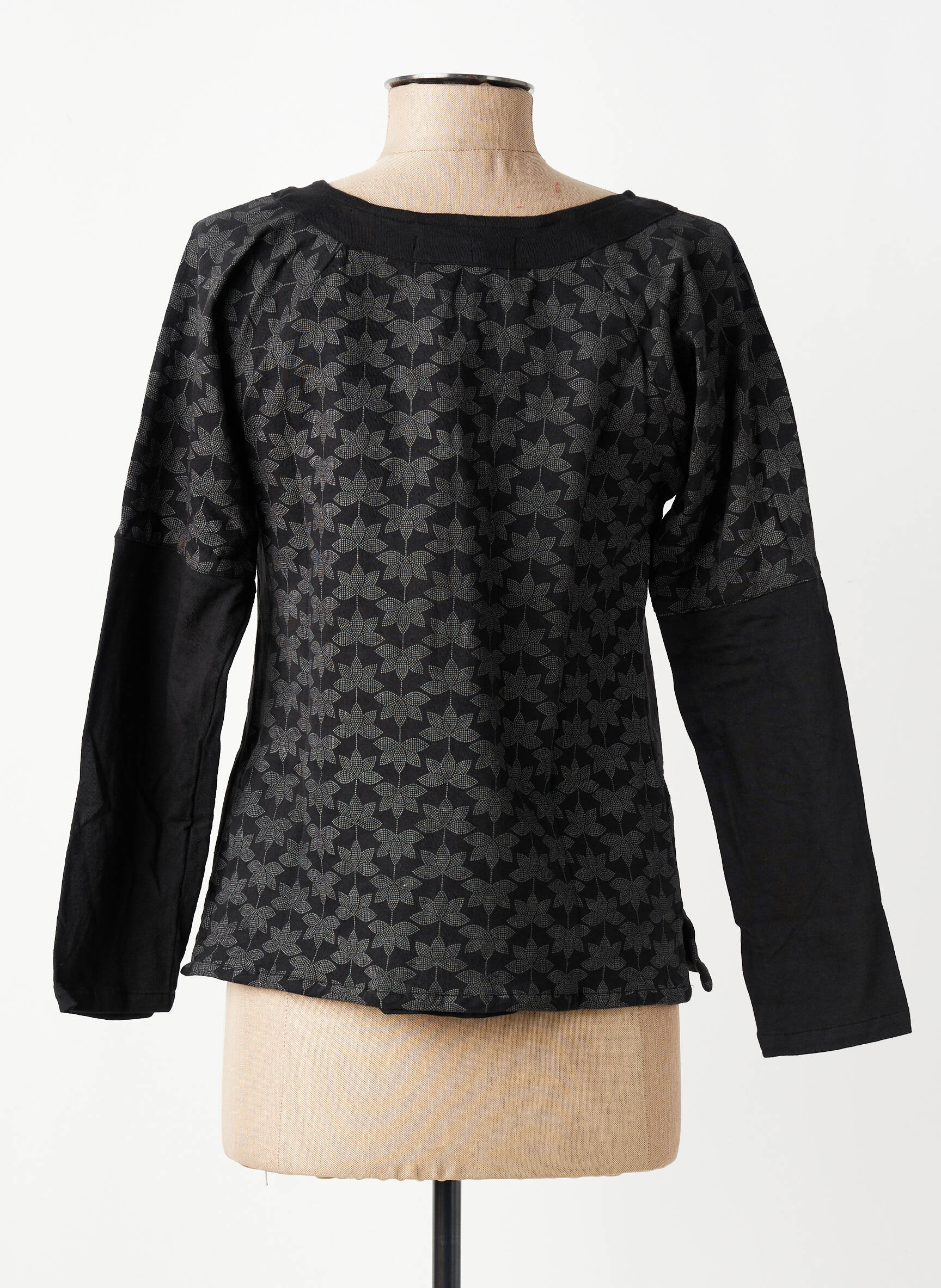 Veste casual col rond noir BAMBOO'S femme