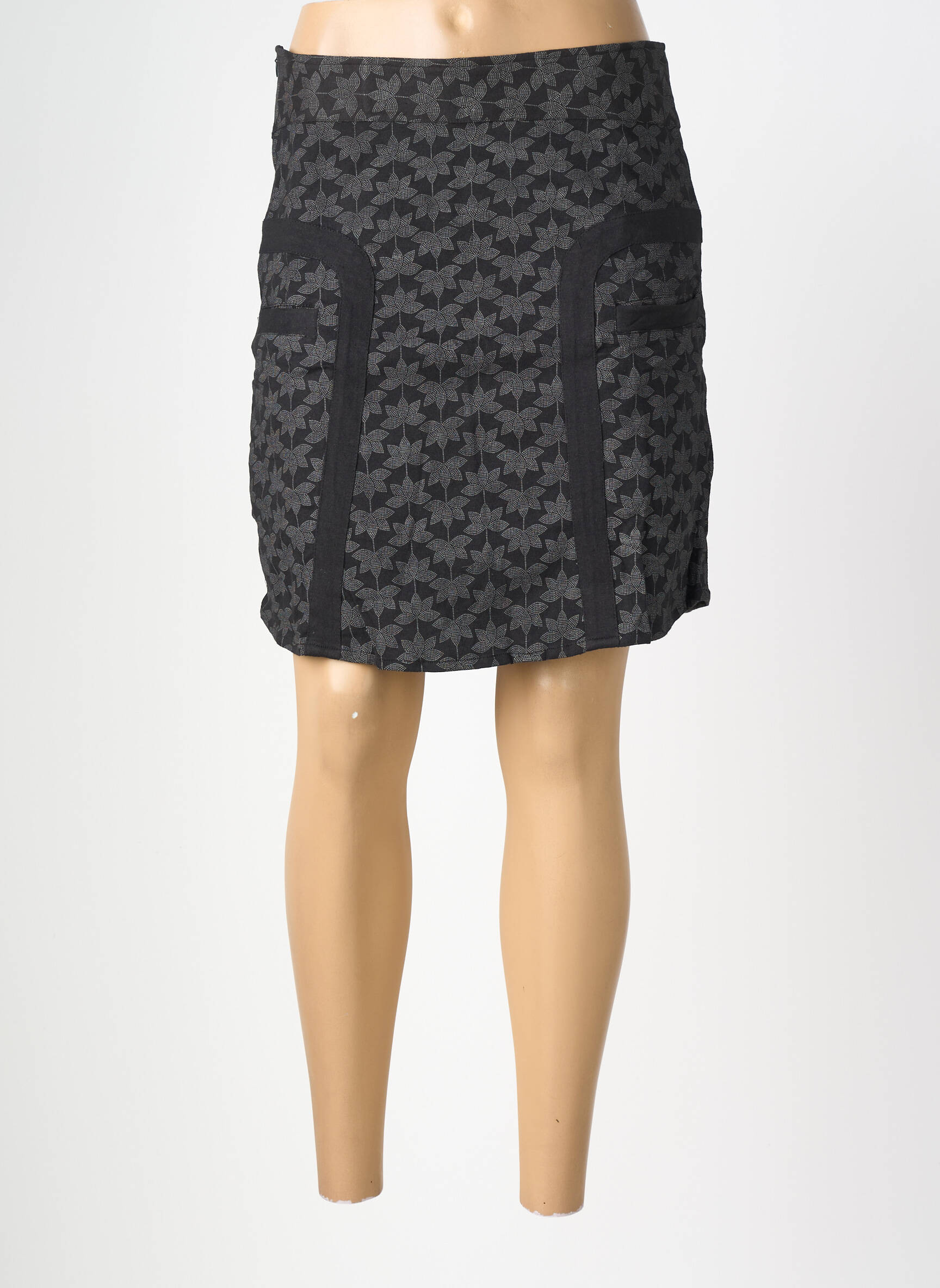 Jupe courte coupe droite noir BAMBOO'S femme