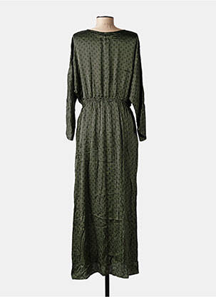 Robe longue imprimé fantaisie manches longues vert GRACE & MILA femme