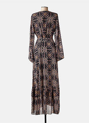 Robe longue imprimé fleurs manches longues noir MOLLY BRACKEN femme