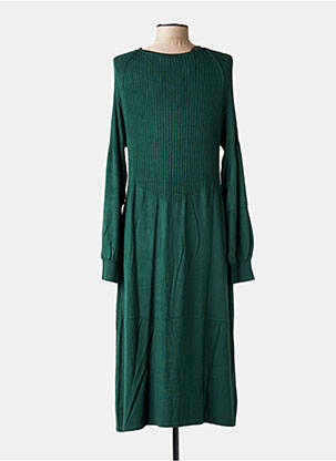Robe pull col v manches longues vert LE PETIT BAIGNEUR femme