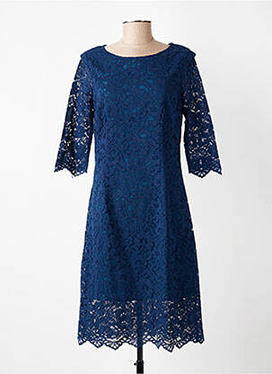Robe mi-longue manches 3/4 manches 3/4 bleu MOLLY BRACKEN femme