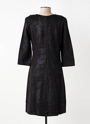 Robe mi-longue manches 3/4 manches 3/4 noir EVA KAYAN femme