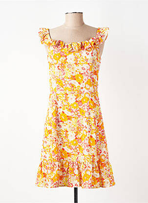 Robe courte fermeture zippée au dos manches courtes orange MOLLY BRACKEN femme