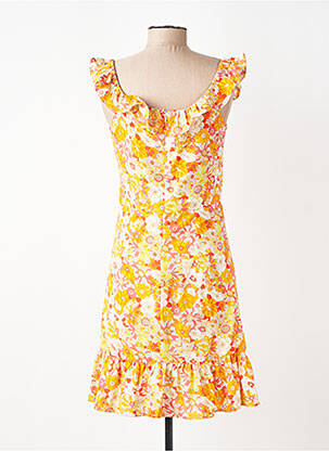 Robe courte fermeture zippée au dos manches courtes orange MOLLY BRACKEN femme