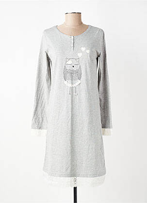 Robe mi-longue manches longues manches longues gris CANAT femme