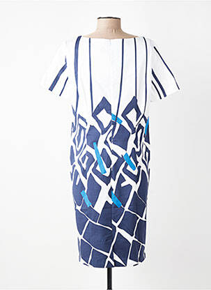 Robe mi-longue manches courtes manches courtes bleu PAUSE CAFE femme